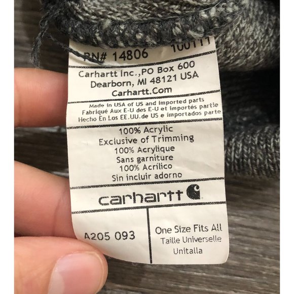 Carhartt Adult One Size Gray Beanie Sock Hat Cap - Picture 3 of 3